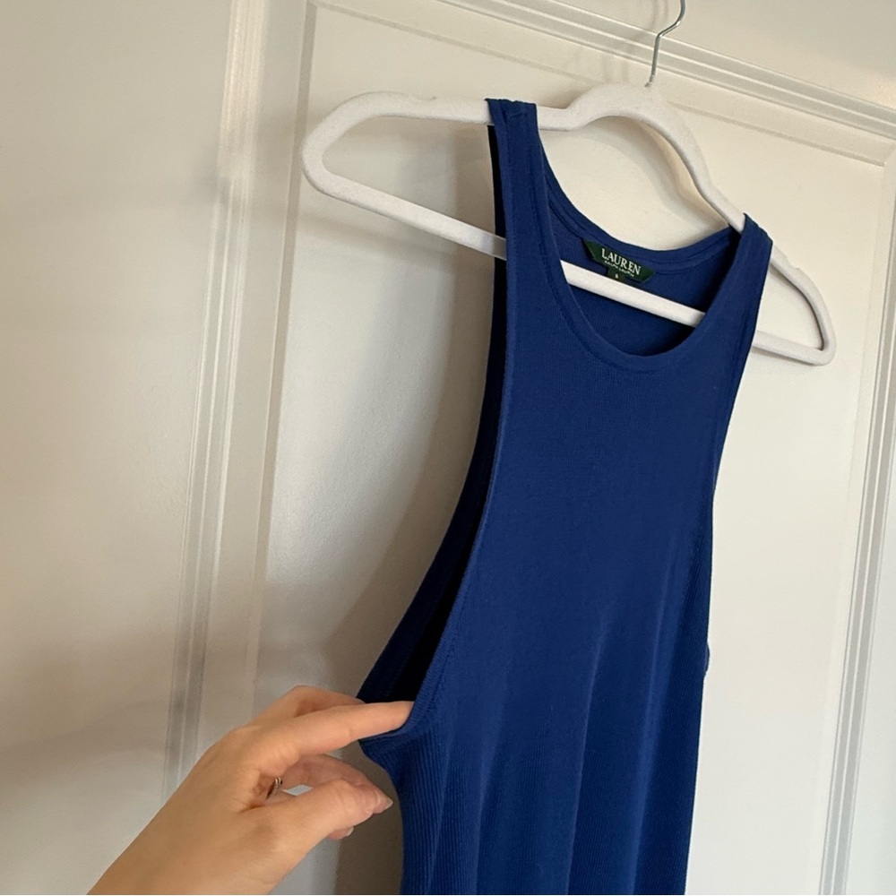Ralph Lauren Navy Racerback Waffleknit Maxi Dress - Picture 4 of 9